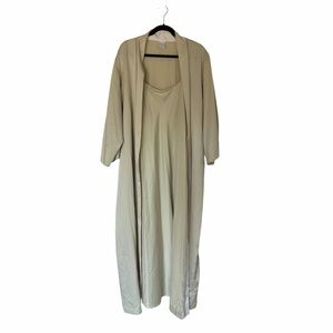 Light green slip dress and robe set